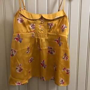 American Eagle Gold Floral Camisole Top